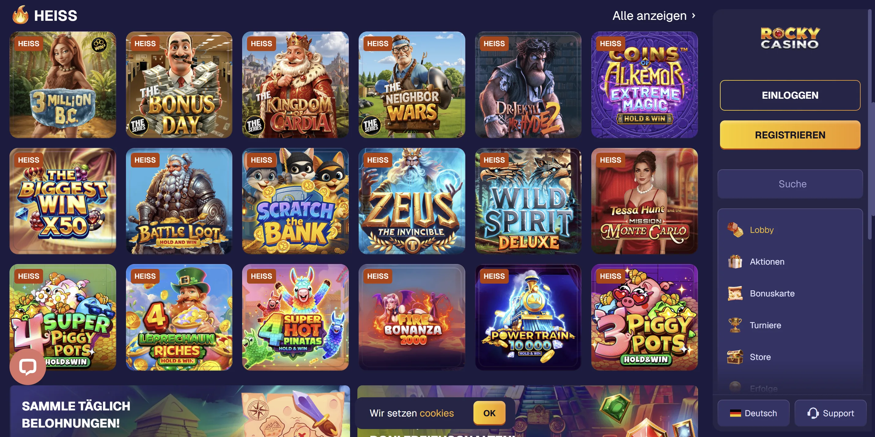 Rocky Casino Spiele